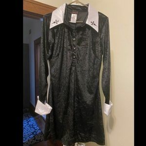 Black Gothic Velvet Dress ; Great for Halloween